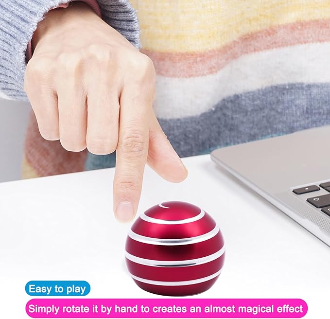 Desk-Fidget-Kinetic-Toys Cool-Gadgets: Cool-Stuff Thing Game Toy for Adult Teen Children Kid, Optical-Illusion Stress Relief Gifts for Man Women Home Office School Christmas Spinning Up 300 Seconds