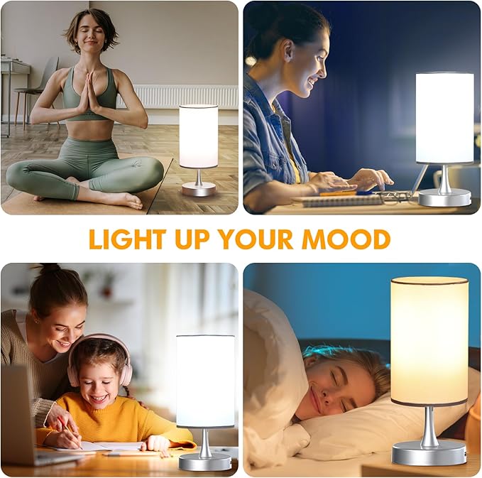 Light Therapy Lamp, 10000 Lux Light with Remote Control, 3 Color Temperature & 4 Brightness Level & Timer, Daylight Lamp for Home, Office, Decoration(Silver Base White Shade)