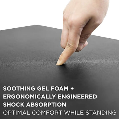 Mount-It! Anti Fatigue Floor Mat | Standing Comfort Mat for Standing Desk, Home, Office, Kitchen, Garage | Anti-Slip Washable Surface| 18"x22" | Rubberized Gel Foam Black