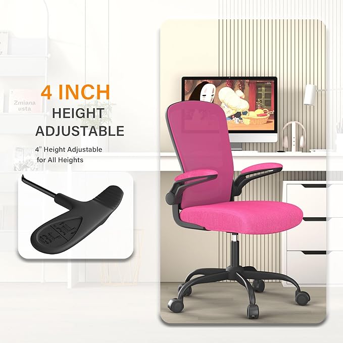 Office Chair, Ergonomic Desk Chair with Adjustable Lumbar Support, High Back Mesh Computer Chair with Flip-up Armrests-BIFMA Passed Task Chairs, Executive Chair for Home Office