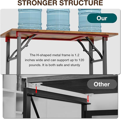 TEMI Small Computer Desk Folding Table - 43.3" Foldable Office Desk, No Assembly, Perfect for Small Spaces in Bedroom, Dorm, or Apartment, Portable Mini Desk or Study Table with Compact Design, Brown