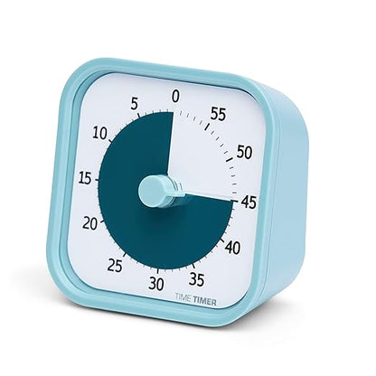 TIME TIMER Home MOD - 60 Minute Kids Visual Timer Home Edition - for Homeschool Supplies Study Tool, Timer for Kids Desk, Office Desk and Meetings with Silent Operation (Lake Day Blue)