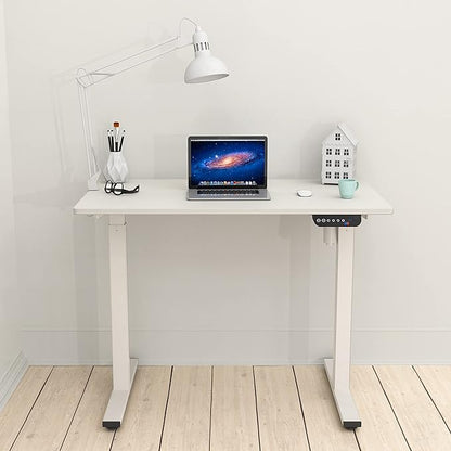 SHW Electric Height Adjustable Desk with Memory Preset, 40 x 24 Inches, White