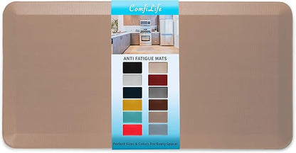 ComfiLife Anti Fatigue Floor Mat – 3/4 Inch Thick Perfect Kitchen Mat, Standing Desk Mat – Comfort at Home, Office, Garage – Durable – Stain Resistant – Non-Slip Bottom (24" x 70", Beige)