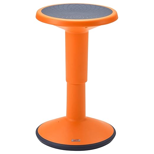 ECR4Kids SitWell Wobble Stool, Adjustable Height, Active Seating, Orange