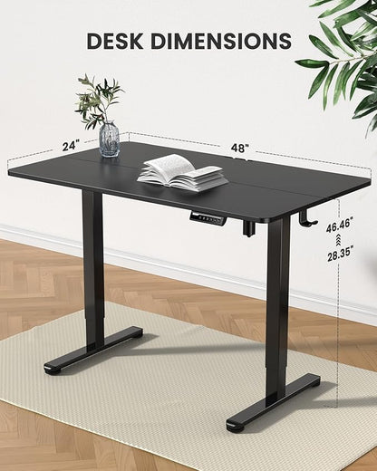 ErGear Height Adjustable Electric Standing Desk, 40 x 24 Inches Sit Stand up Desk, Small Memory Computer Home Office Desk (Black)