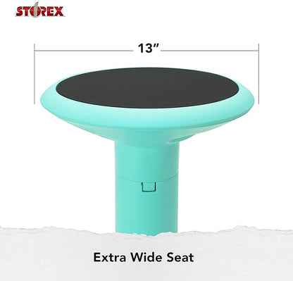 Storex Active Tilt Stool – Ergonomic Seating for Flexible Office Space and Standing Desks, Adjustable 12-24 Inch Height, Teal (00325U01C)