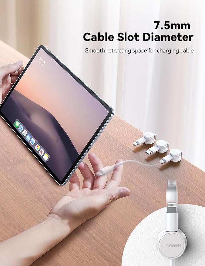 9 Pack Cable Management Cord Holder Organizer, JOYROOM Magnetic Cable Clips Adhesive Wire Keeper, Under Desk Cord Hider for Bedside Nightstand Table Desktop USB Wall Car Office Workspace Accessories