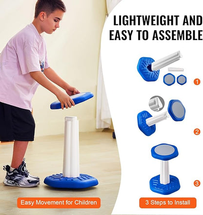 VEVOR Kids Wobble Chair (17.7-inch High), Active Chair with Sponge Cushion, Wobble Stool Improves Focus, Posture and Calm Children, Ideal for Schools and Home, Age 7-14, Blue