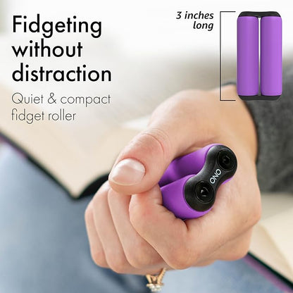 ONO Roller - Handheld Fidget Toy for Adults | Help Relieve Stress, Anxiety, Tension | Promotes Focus, Clarity | Compact, Portable Design (Junior Size/ABS Plastic, Purple)