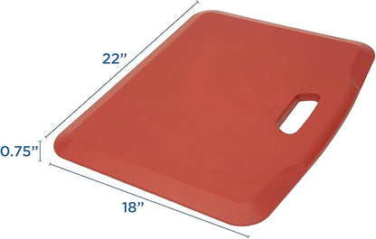 Mount-It! Standing Desk Floor Mat | Red Standing Comfort Mat for Standing Desk, Home, Office, Kitchen, Garage | Anti-Slip Washable Surface| 18"x22" | Rubberized Gel Foam