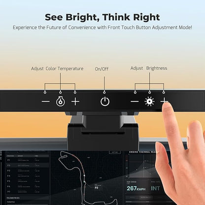 Monitor Light Bar, Computer Monitor Lamp, Memory Stepless Dimming Touch Control Screen Light Bar, 5 Color Temperatures, USB Powered LED Reading Desk Lamps for Home/Office/Game