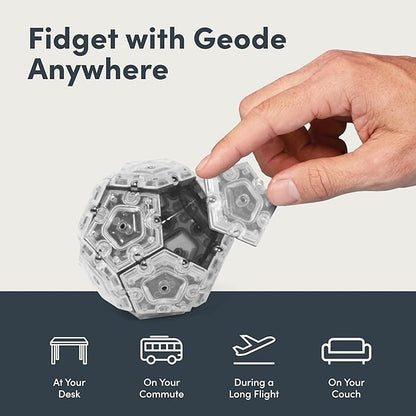 Speks Geode Sphere Magnetic Fidget Toy for Adults & Teens 14+ | Sensory Gadget for Stress Relief and Anxiety, Office Desk Toy Present, Christmas Gift, Holiday Stocking Stuffer | Slate, 12-Piece Set