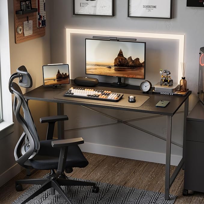 CubiCubi Computer Desk, 40 inch Home Office Desk, Modern Simple Style PC Table for Home, Office, Study, Writing, Black