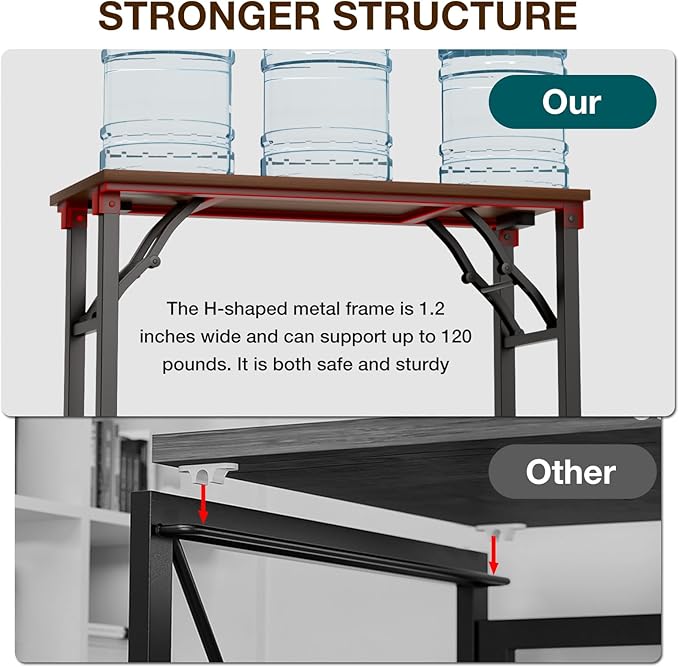 TEMI Small Computer Desk Folding Table - No Assembly, Compact 35.8" Foldable Desk with Power Outlets & USB Charging Port, Portable Small Office Desk, Ideal Mini Study Table for Small Spaces Walunt