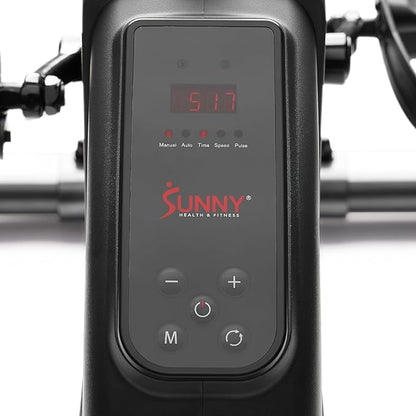 Sunny Health & Fitness Dual Function Under-Desk Bike Trainer, Mini Exercise Machine for Senior Training, Arm/Leg Cardio Cycle Workout, Optional Magnetic, Motorized & Free SunnyFit App Bluetooth Link