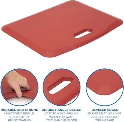 Mount-It! Standing Desk Floor Mat | Red Standing Comfort Mat for Standing Desk, Home, Office, Kitchen, Garage | Anti-Slip Washable Surface| 18"x22" | Rubberized Gel Foam