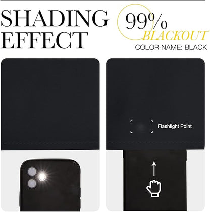 NICETOWN Blackout Curtain Panels 72 inches Length - Light Reducing Thermal Insulated Solid Grommet Room Darkening for Bedroom/Night Shift (Set of 2, 46 inches Wide, Black)