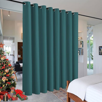 RYB HOME Room Divider Curtains Thermal Insulated Noise Reduce Extra Wide Privacy Panels for Kids Bedroom Nursery Laundry Room Partitions, Wide 180 inches x Long 96 inches, Teal, 1 Panel