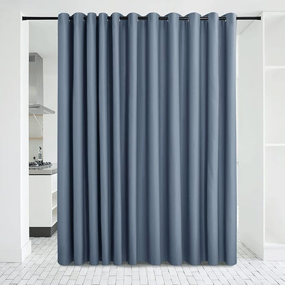 NICETOWN Verical Blinds for Living Room Bedroom Dining Sunroom Basement Wall Divider, Room Dividers Space Screens Partitions, Extra Large Blackout Curtain (1 Pack, 20ft Wide x 8ft Long, Stone Blue)