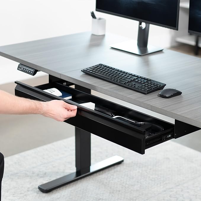 VIVO 33 inch Under Desk Mounted Sliding Pull-out Drawer without Shell for Office Desk, Storage Organizer for Sit Stand Workstation, Black, DESK-AC03A-33B