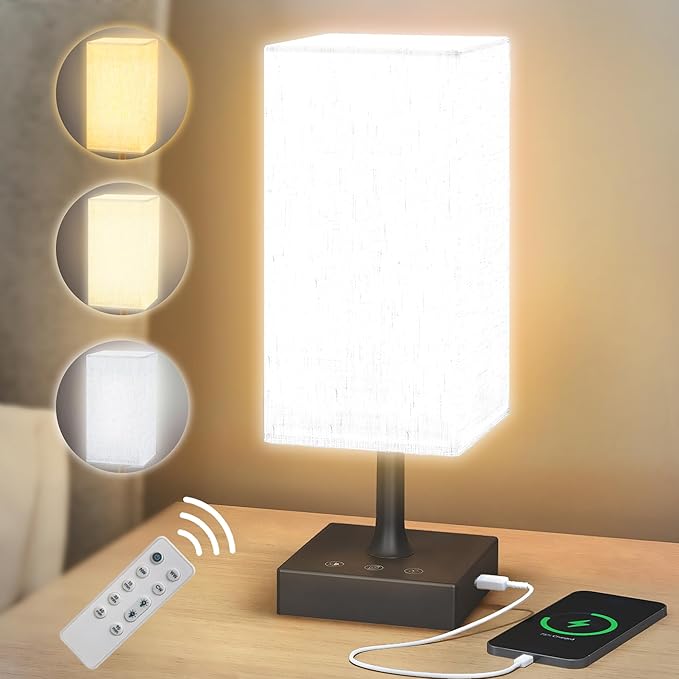 Light Therapy Lamp 10000 Lux Sun Lamp with 3 Color Temperatures, Adjustable Brightness, 4 Timer & Memory Function, Full Spectrum Light, Sunlight Lamp with Remote Control for Home, Happy Life