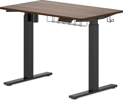 SHW Electric Height Adjustable Standing Desk, 40 x 24 Inches, Walnut