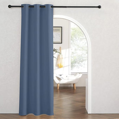 RYB Home Blackout Curtains Thermal Insulating Privacy Temporary Door Curtains for Bedroom Closet Doorway Accordion Door Interior Living Room Kids Nursery Dining, Wide 60 x Long 90 inch, Stone