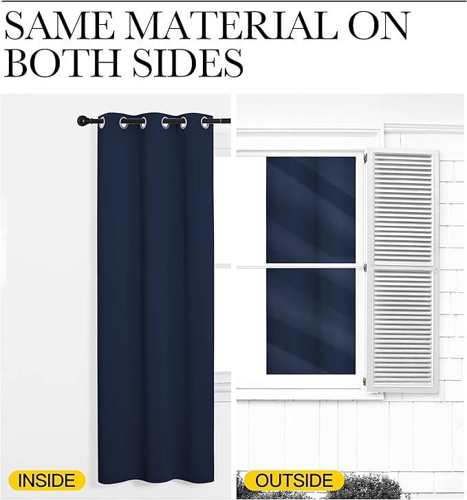 NICETOWN Room Separating Divider, Room Divider Curtain Screen Partitions, Vertical Blind for Sling Door, Blackout Window Curtains Privacy Blinds for Patio (Navy, Single Panel, 9ft Tall x 10ft Wide)