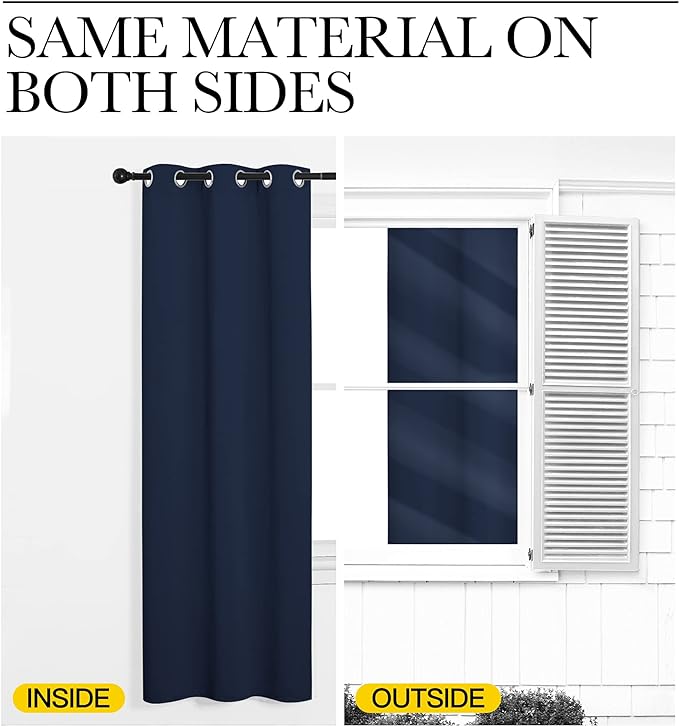 NICETOWN Room Separating Divider, Room Divider Curtain Screen Partition, Function Thermal Blackout Patio Door Curtain Panel, Sliding Door Insulated Curtain for Patio, Navy, 8.3ft Wide x 8ft Long