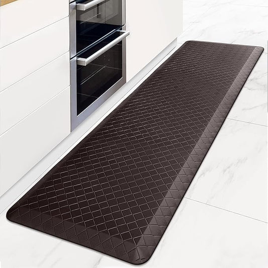 HappyTrends Kitchen Floor Mat - 4/5 Inch Thick Anti-Fatigue Kitchen Rug,Waterproof Non-Slip Kitchen Mats and Rugs Heavy Duty Ergonomic Comfort Rug for Kitchen,Office,Sink,Laundry,(22"x72", Chocolate)