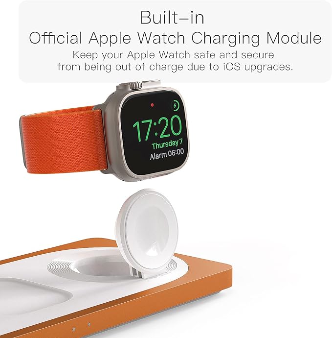 3-in-1 Charging Station for Apple Devices: Used for iPhone and Watch Charging Station with Magsafe Charger Stand, Wireless Charger for iPhone15/14/13/12, Apple Watch 1-9/Ultra, AirPods 3 Pro