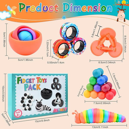 Fidget Toys Adults Pack, Fidget Spinner for Kids, 10PC Sensory Toys Pack for Kids Teen Autism, Desk Toy Stress Relief Toys for ADHD