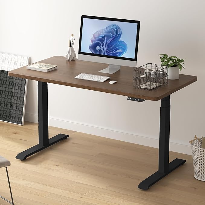 Fromann Dual Motor Electric Standing Desk Frame 3 Tier Legs Height Adjustable Handset with USB A+ C Ports Sit Stand up Desk Base for Home and Office (Black)