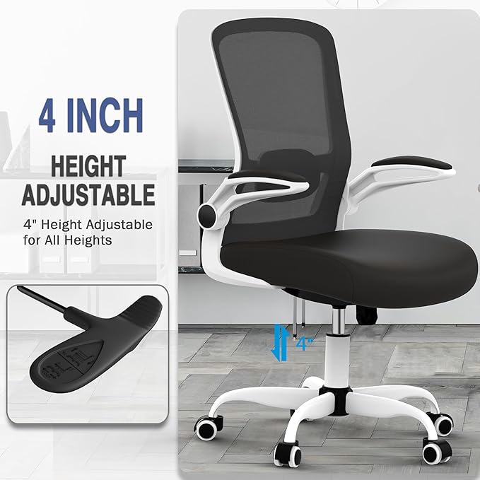 Office Chair, Ergonomic Desk Chair with Adjustable Lumbar Support, High Back Mesh Computer Chair with Flip-up Armrests-BIFMA Passed Task Chairs, Executive Chair for Home Office