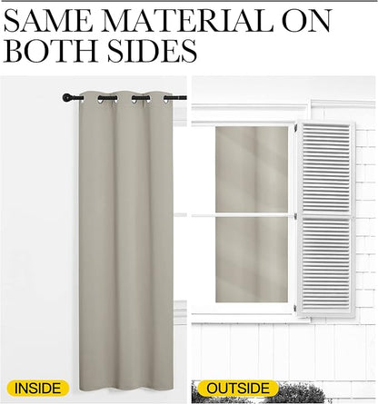 NICETOWN Natural Door Curtain for Doorway Privacy, Curtains 144 Inch Length, Room Divider Curtain Cover, Blackout Temporary Insulated Closet Curtain for Bedroom Closet (1 Panel, 5ft Wide)