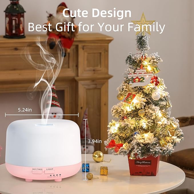 300ML Aromatherapy Essential Oil Diffuser with Remote Control, 7 LED Color Changing Light, for Bedroom Home Large Room