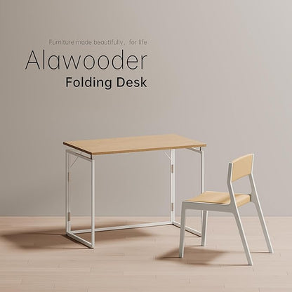 Folding Desk 30 Inch - Small Foldable Desk for Small Space Minimalist, Space Saving Collapsible Compact Desk Portable Table for Craft, Writing, Study and Work (No Assembly Required)