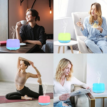 300ML Essential Oil Diffuser with Remote Control, 7 LED Color Changing Light, 8 Hour Cool Mist Fragrance Air Humidifier