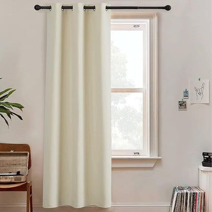 RYB HOME Blackout Curtains 108 inches Long Portable Privacy Curtains Screen Partitions for Patio Sliding Glass Door Office Parlor Cafe, W 60 x L 108 inches, Light Beige, 1 Panel