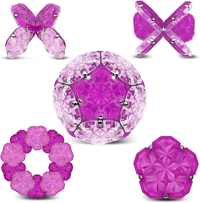 Magnetic Fidget Sphere 12 Pcs, Magnetic Fidget Toy, Desk Toys for Office and Stress Relief & Anxiety for Adults, Magnets Sensory Toys Magnetic Building Blocks Purple