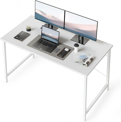 CubiCubi Computer Desk, 47 Inch Small Home Office Desk for Small Spaces, Modern Simple Style for Home, Office, Study, Writing, Modern White