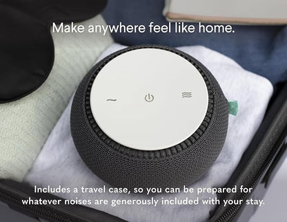 SNOOZ Smart White Noise Machine - Real Fan Inside for Non-Looping Sound, Portable Sleep Aid for Adults, Travel, Home, Bedroom, Sleeping, Office Privacy, Therapy, and Baby Registry Essential - Charcoal