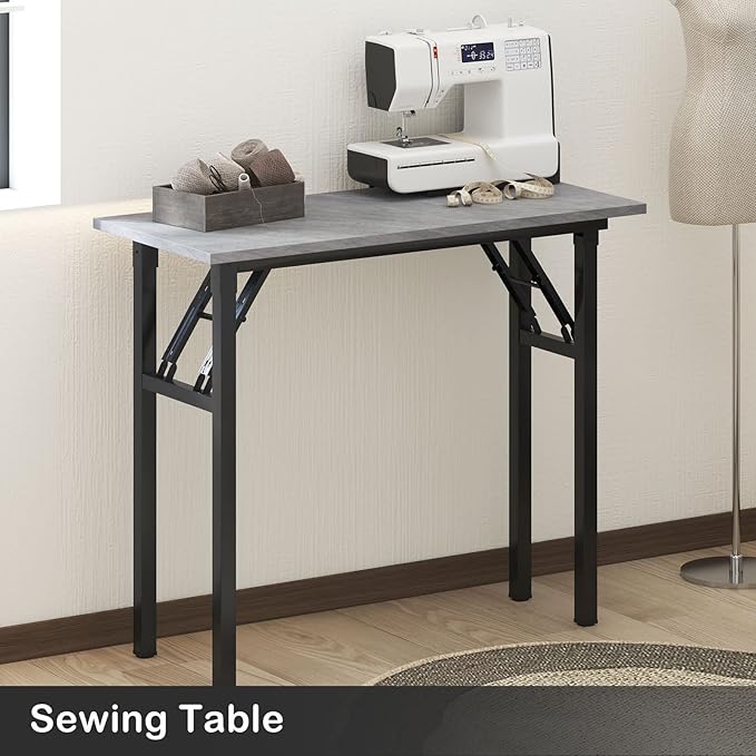 Need Small Desk 31 1/2" No Assembly Foldable Writing Table,Sturdy and Heavy Duty Folding Computer Desks for Small Space/Home Office/Dormitory AC5LB(80 * 40)