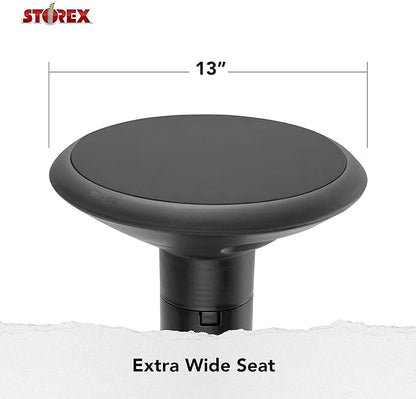 Storex Active Tilt Stool – Ergonomic Seating for Flexible Office Space and Standing Desks, Adjustable 12-24 Inch Height, Black (00320U01C)