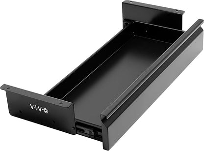 VIVO 22 inch Under Desk Mounted Sliding Pull-Out Drawer Without Shell, Space-Saving, Office Accessories Storage Organizer for Sit Stand Desk Workstation, Black, DESK-AC03A-22B