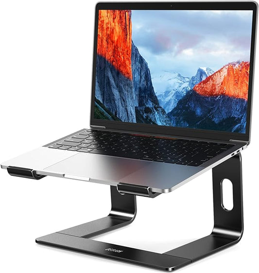 BESIGN LS03 Aluminum Laptop Stand, Ergonomic Detachable Computer Stand, Riser Holder Notebook Stand Compatible with Air, Pro, Dell, HP, Lenovo More 10-15.6" Laptops, Black