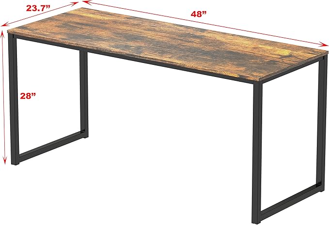 SHW Home Office 48-Inch Computer Desk, 24" Deep, Rustic Brown