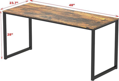 SHW Home Office 48-Inch Computer Desk, 24" Deep, Rustic Brown