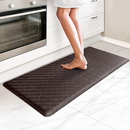 HappyTrends Kitchen Mat Cushioned Anti-Fatigue Kitchen Rug,17.3"x39",Thick Waterproof Non-Slip Kitchen Mats and Rugs Heavy Duty Ergonomic Comfort Rug for Kitchen,Floor,Office,Laundry,Chocolate